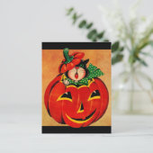  zwarte kat Halloween Briefkaart (Staand voorkant)