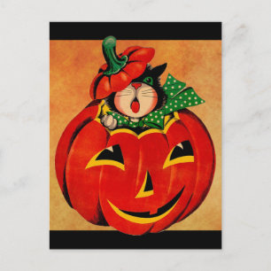  zwarte kat Halloween Briefkaart