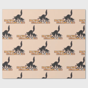 Zwarte kat halloween  cadeaupapier