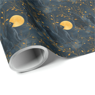 Zwarte Kat Halloween Cadeauverpakkings Papier Wrap