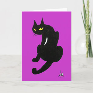 ZWARTE KAT HALLOWEEN FEEST KAART