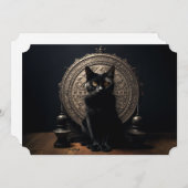 Zwarte Kat Halloween Feestdagenkaart (Voorkant / Achterkant)