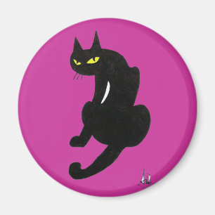 ZWARTE KAT HALLOWEEN FEESTJE MAGNEET