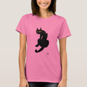 ZWARTE KAT HALLOWEEN FEESTJE T-SHIRT