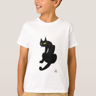 ZWARTE KAT HALLOWEEN FEESTJE T-SHIRT