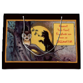zwarte kat Halloween Gift Bag Groot Cadeauzakje (Voorkant)