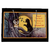 zwarte kat Halloween Gift Bag Groot Cadeauzakje (Achterkant)