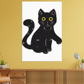 Zwarte kat Halloween kinder Canvas Afdruk (Insitu (Woonkamer))