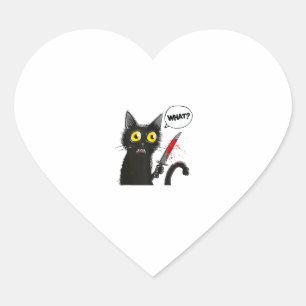 Zwarte kat Halloween kostuum Wat grappige kat minn Hart Sticker