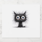 Zwarte kat Halloween Kostuumfeest Grappige Enge Ka Sparkling Wijnetiket (Enkel label)