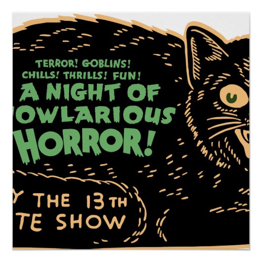 zwarte kat Halloween Perfect Poster (Voorkant)