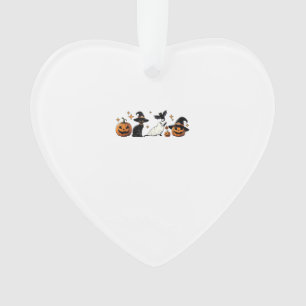 Zwarte Kat Halloween Pompoen Boo Geest Heks Grieze Ornament