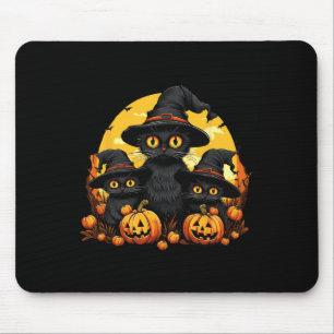 zwarte kat Halloween pompoen Funny Cat Hall Muismat
