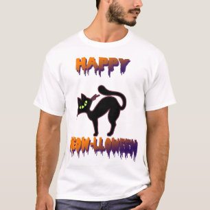 Zwarte Kat Halloween Pompoen Halloween T-shirt