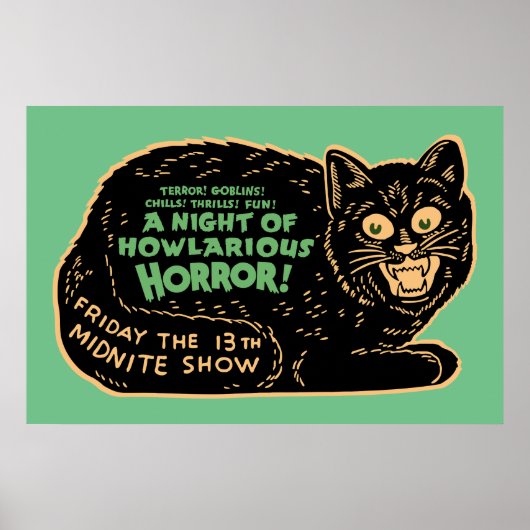 zwarte kat Halloween Poster (Voorkant)