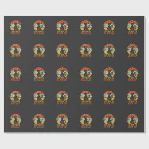 Zwarte Kat Halloween Retro Zonsondergang Ontwerp Cadeaupapier