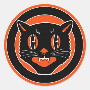 zwarte kat Halloween Ronde Sticker
