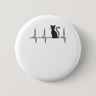 Zwarte Kat Halloween Shirt - Beste Spookachtige Ki Ronde Button 5,7 Cm