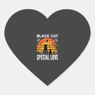 Zwarte Kat Halloween Speciale Liefde Gotisch Ontwe Hart Sticker