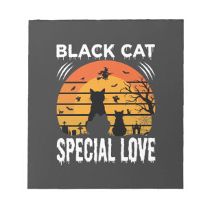 Zwarte Kat Halloween Speciale Liefde Gotisch Ontwe Notitieblok