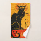Zwarte Kat  Halloween Steinlen Poster Bad Handdoek (Handdoek)