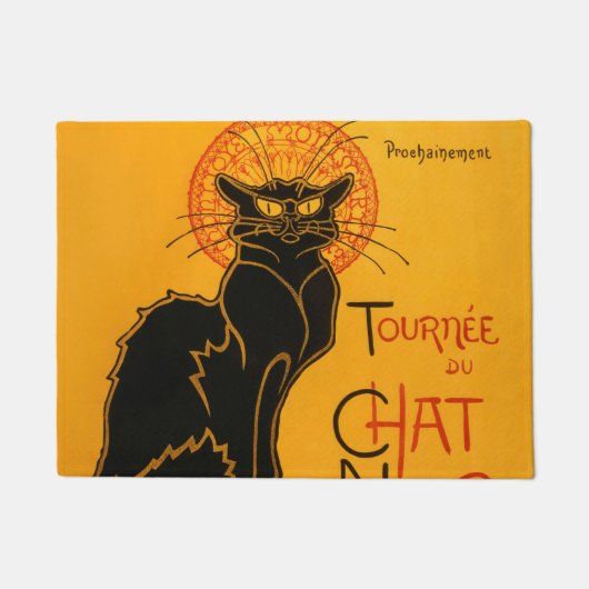 Zwarte Kat Halloween Steinlen Poster Deurmat (Voorkant)