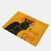 Zwarte Kat Halloween Steinlen Poster Deurmat (Schuin)