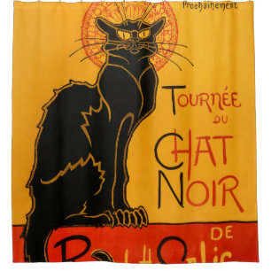 Zwarte Kat  Halloween Steinlen Poster Douchegordijn