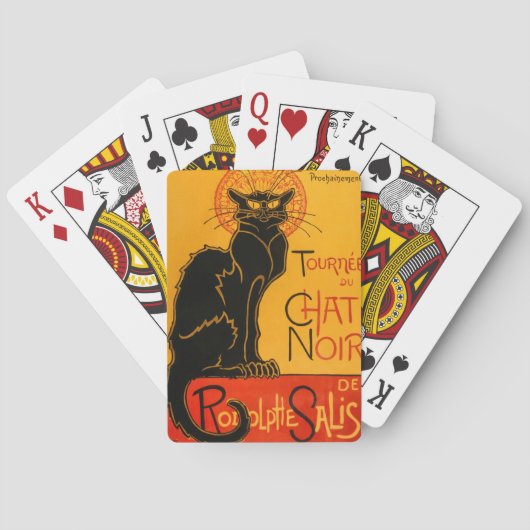 Zwarte Kat Halloween Steinlen Poster Pokerkaarten (Achterkant)