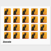Zwarte Kat  Halloween Steinlen Poster Vierkante Sticker (Vel)