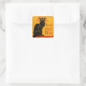Zwarte Kat  Halloween Steinlen Poster Vierkante Sticker (Tas)