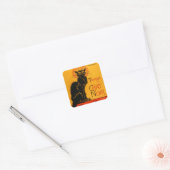 Zwarte Kat  Halloween Steinlen Poster Vierkante Sticker (Envelop)