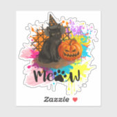  zwarte kat Halloween Sticker (Vel)