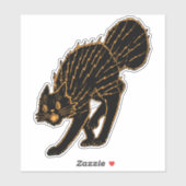  zwarte kat Halloween Sticker (Vel)