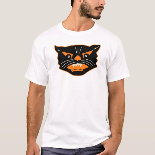  zwarte kat Halloween T-shirt (Voorkant)