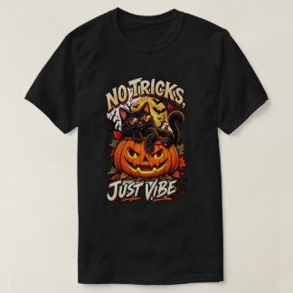 Zwarte Kat Halloween T-Shirt – Geen Streken Alleen