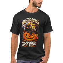 Zwarte Kat Halloween T-Shirt – Geen Streken Alleen