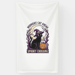 Zwarte Kat Halloween Vintage Gravure Pompoen Kat Spandoek
