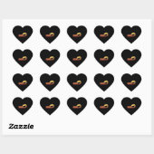 Zwarte kat hart sticker (Vel)