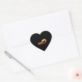 Zwarte kat hart sticker (Envelop)