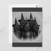 zwarte kat/heks briefkaart (Voorkant / Achterkant)