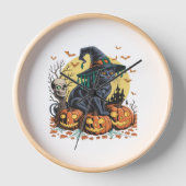 Zwarte kat heks enge Halloween pompoen oversized (Voorkant)