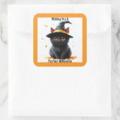Zwarte Kat Heks Halloween Sticker (Tas)