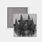  zwarte kat/heks magneet (Voorkant / Achterkant)