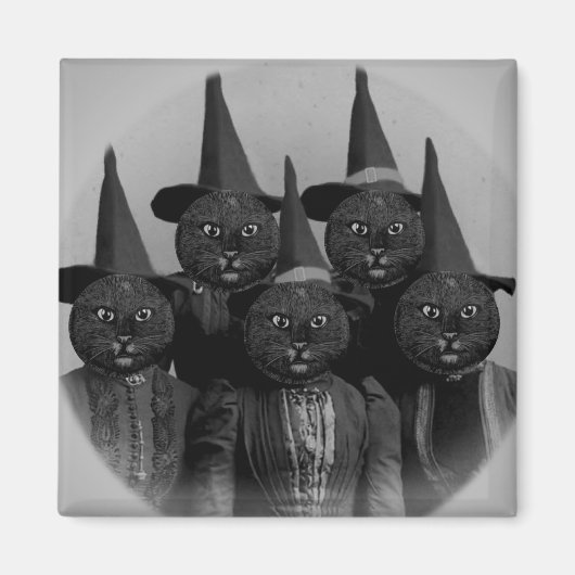  zwarte kat/heks magneet (Voorkant)