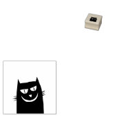 Zwarte kat hoofd art stempel (Gestempeld)