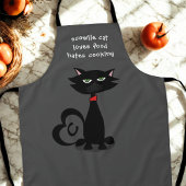 Zwarte kat houdt van eten Funny Custom Kitchen Sch Schort
