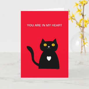 Zwarte Kat Huisdier Hart Je Bent in Mijn Hart Lief Kaart