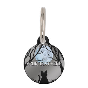 Zwarte kat huisdier ID-plaatje gepersonaliseerde k Huisdierpenning