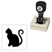 zwarte kat, huisdier silhouet ontwerp, 	rubberstempel (Gestempeld)